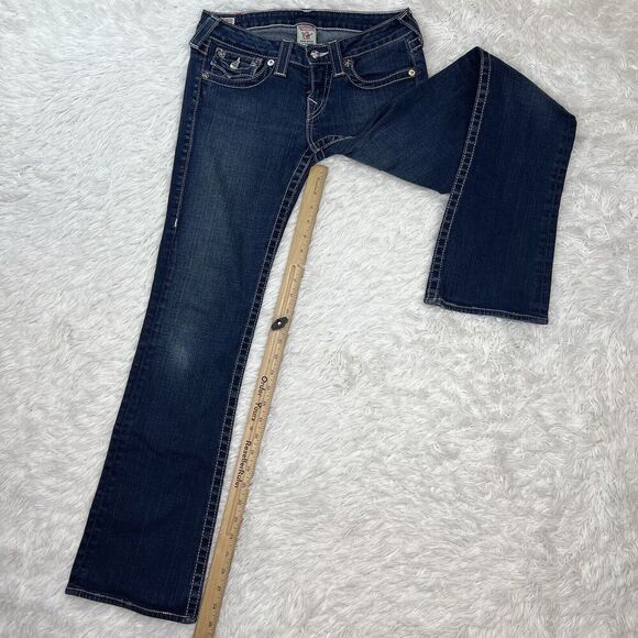 True Religion‎ Becky Women's Jeans Denim Flap Pocket White Boot Cut size 27 USA - Picture 2 of 16
